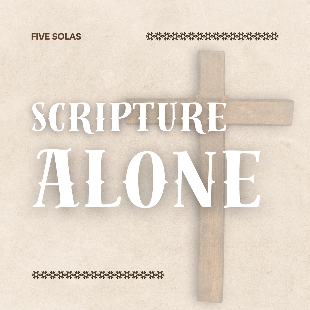 a card stating scripture alone as one of the five solas