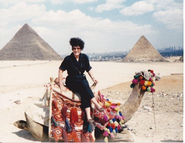 hopes nana on a camel in egypt